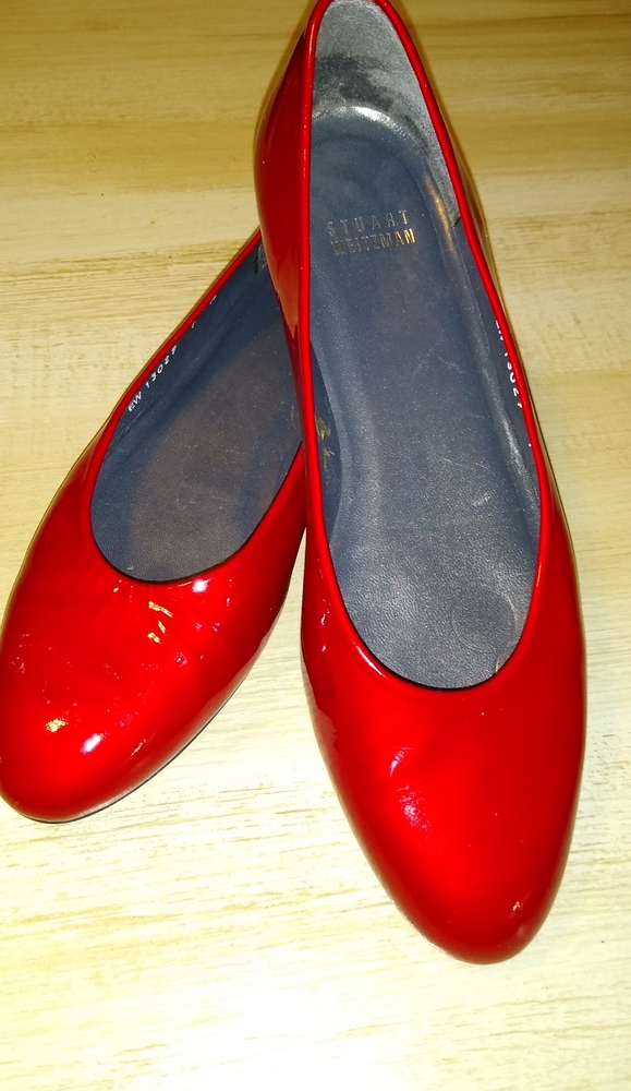 Stuart Weitzman Ruby Red Patton Leather Ballet Fl… - image 3